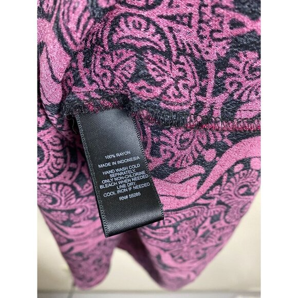 Express Floral Shift Dress Womens Size Medium Paisley Flowy Short sleeve Boho - Picture 4 of 12